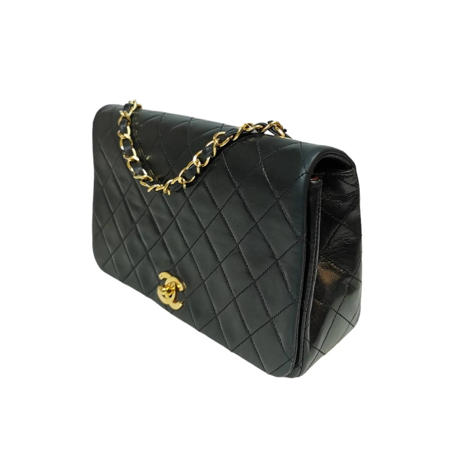 Chanel Full Flap Bag Black Lambskin Gold