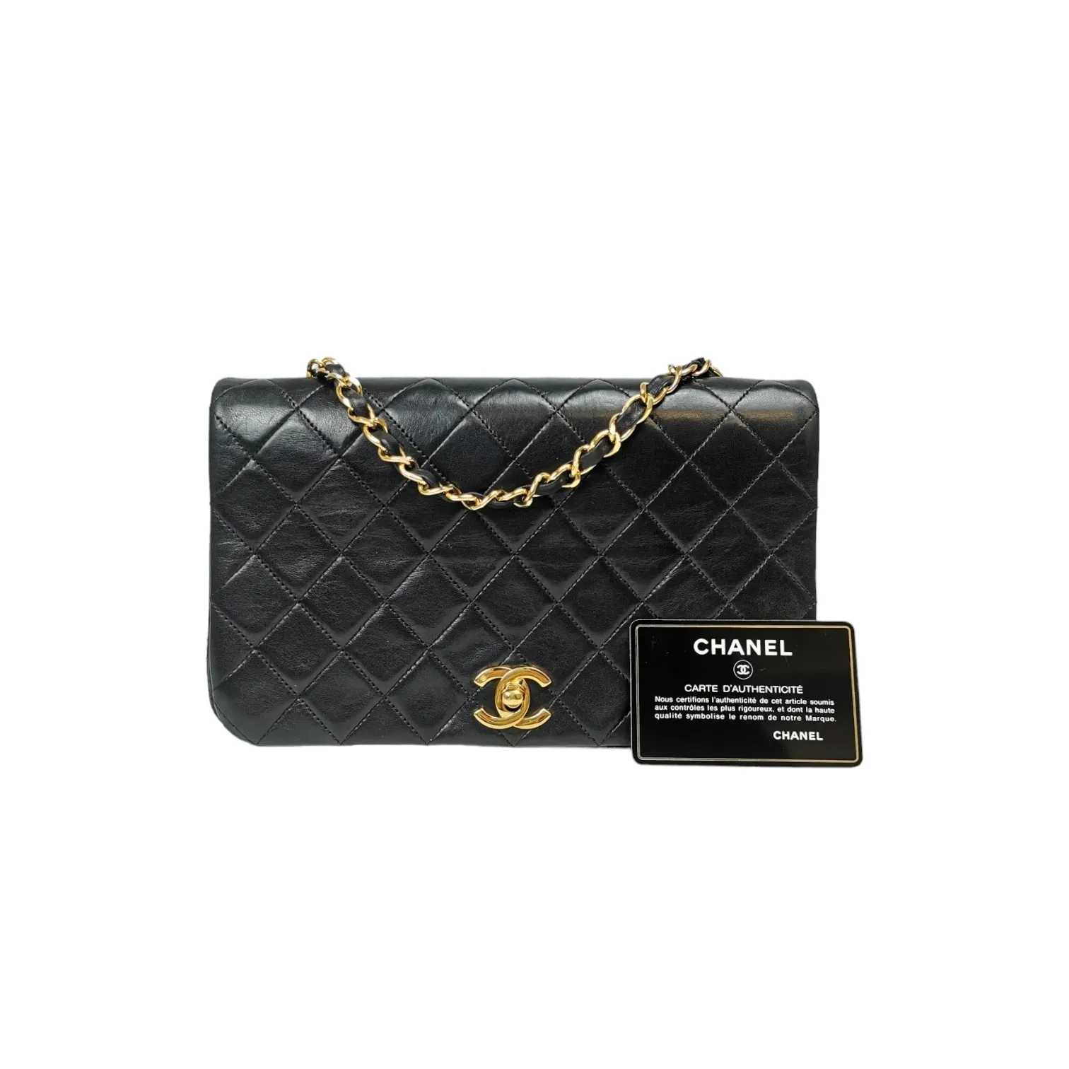 Chanel Full Flap Bag Black Lambskin Gold