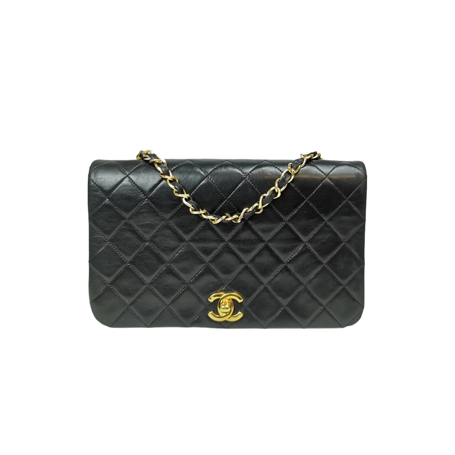 Chanel Full Flap Bag Black Lambskin Gold