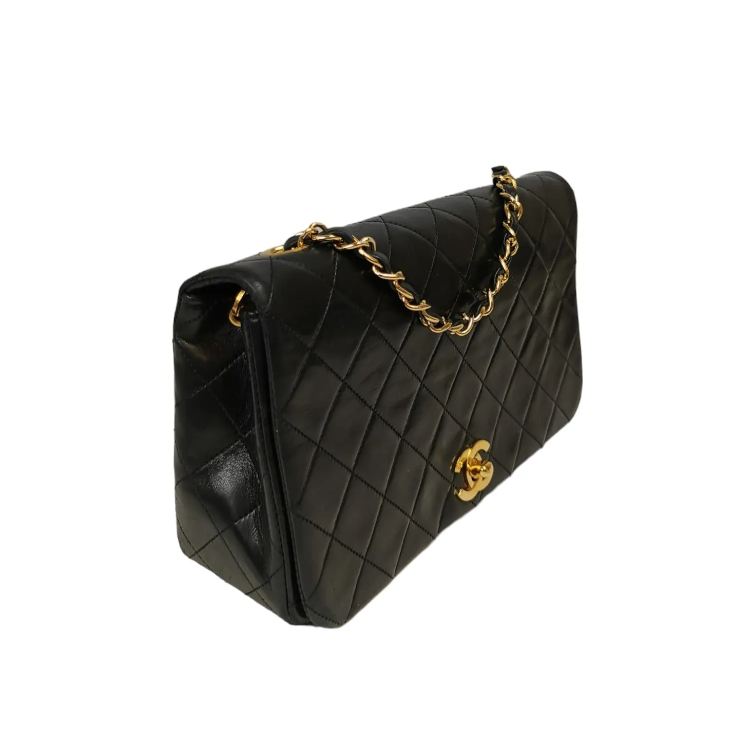 Chanel Full Flap Bag Black Lambskin Gold
