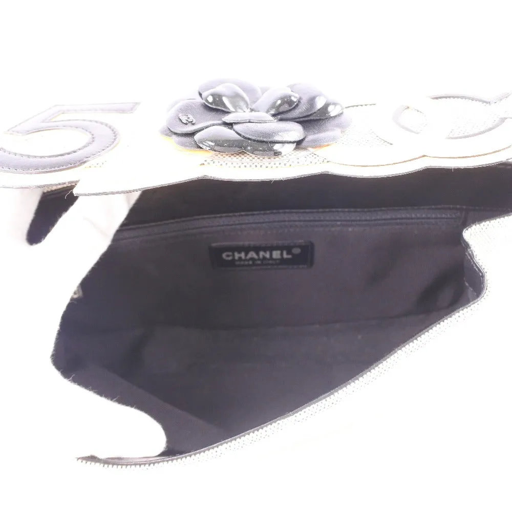 Chanel Gray Canvas Camellia shoulder bag