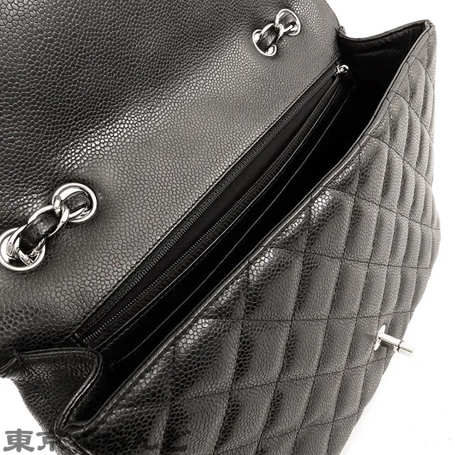Chanel Jumbo Classic Caviar Single Flap Shoulder Bag