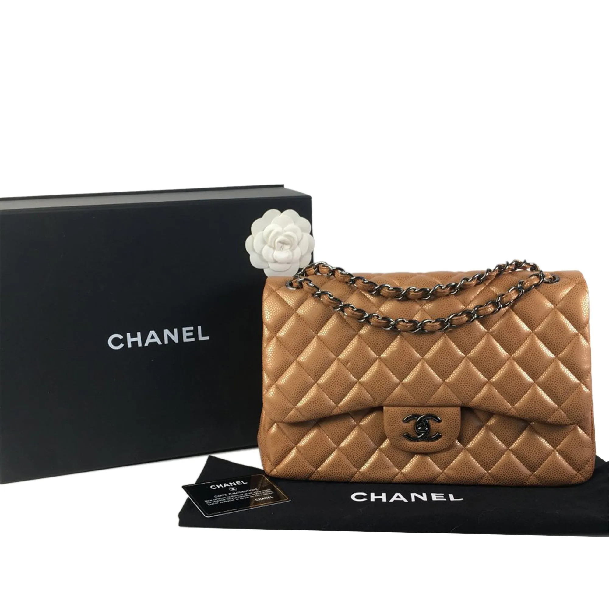 Chanel Jumbo Classic Iridescent Caviar Double Flap Shoulder Bag