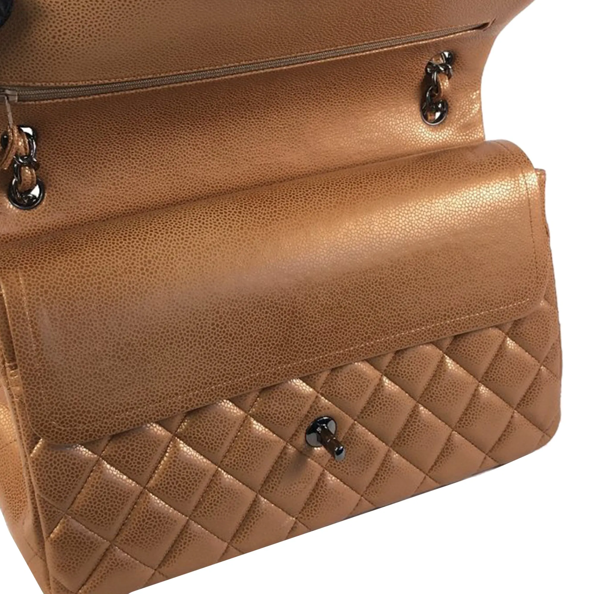 Chanel Jumbo Classic Iridescent Caviar Double Flap Shoulder Bag