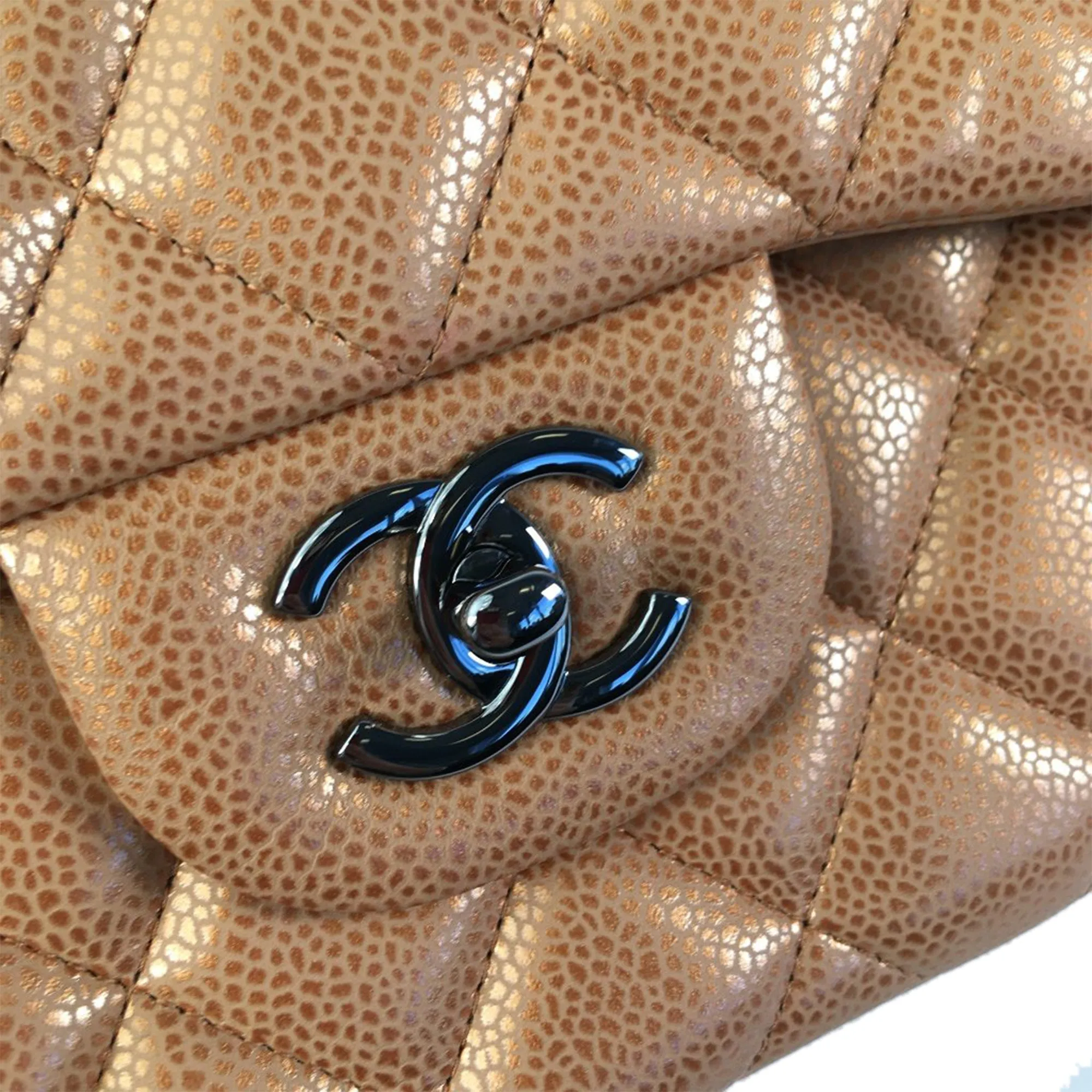 Chanel Jumbo Classic Iridescent Caviar Double Flap Shoulder Bag