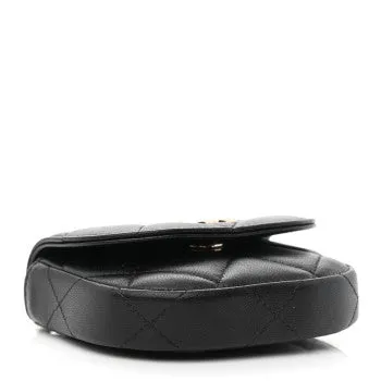 CHANEL LAMBSKIN QUILT CLUTCH WITH BLACK CHAIN