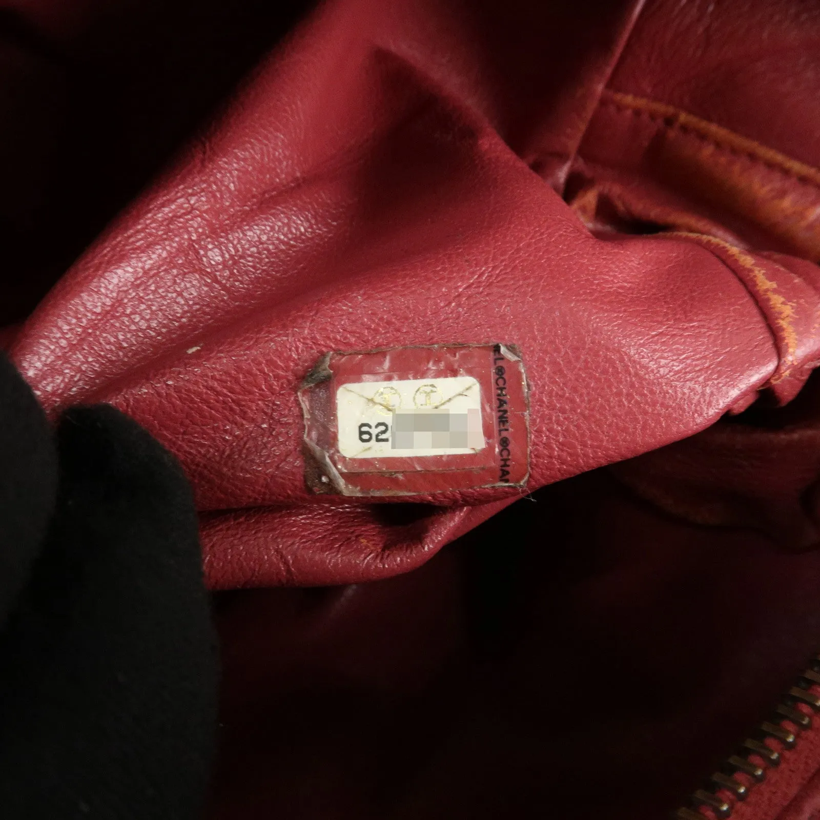 CHANEL Matelasse Caviar Skin Patent Boston Bag Hand Bag Red Used