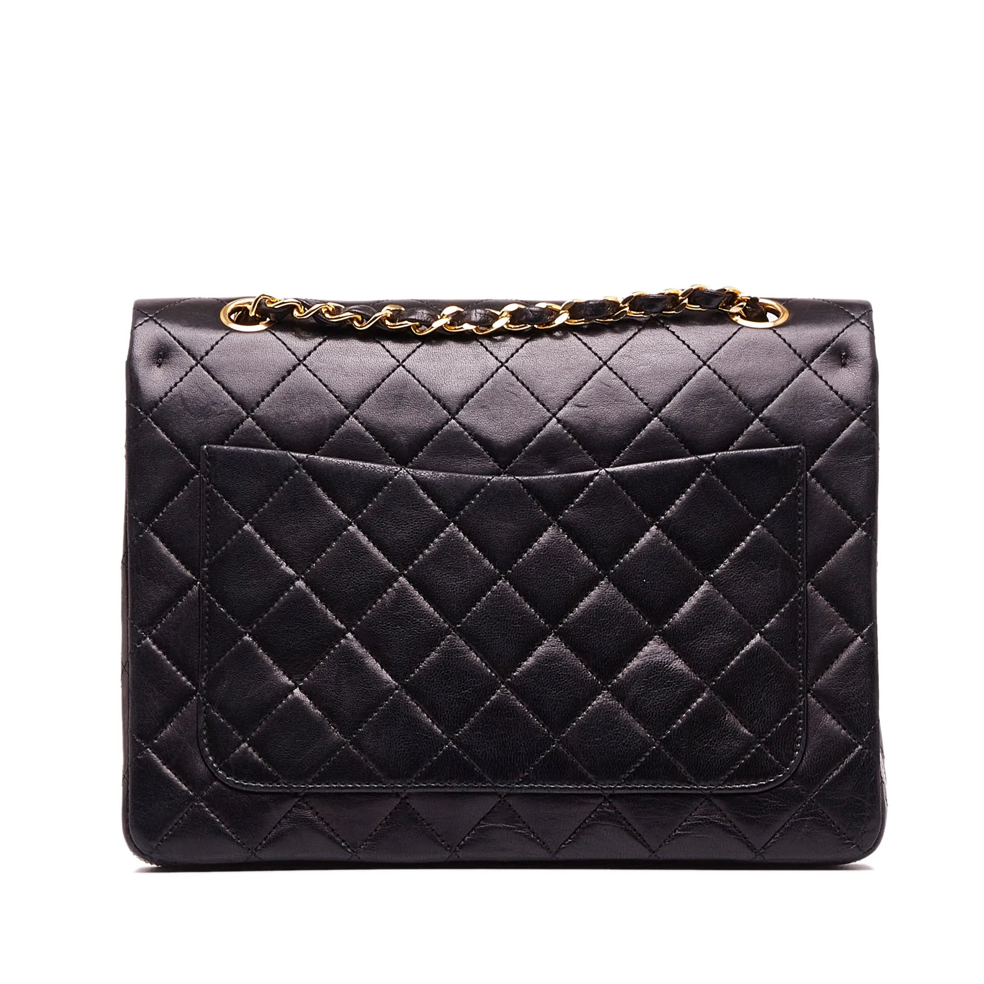 CHANEL Medium Tall Classic Lambskin Double Flap Shoulder Bag