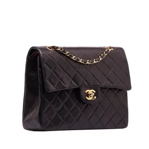 CHANEL Medium Tall Classic Lambskin Double Flap Shoulder Bag