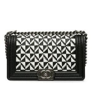Chanel Medium Woven Boy Flap Black