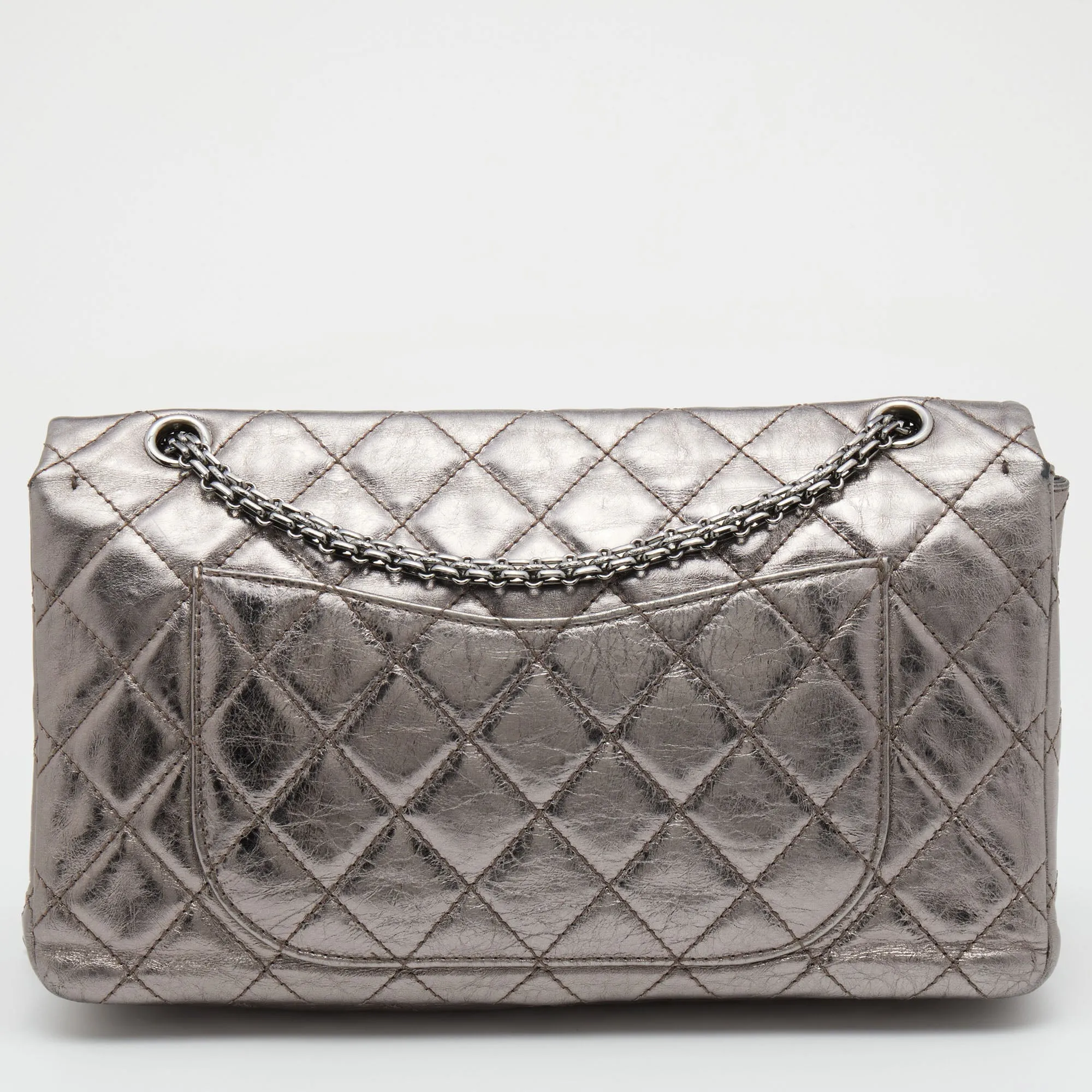Chanel Metallic Quilted Aged Leather Reissue 2.55 Classic 227 Flap Bag