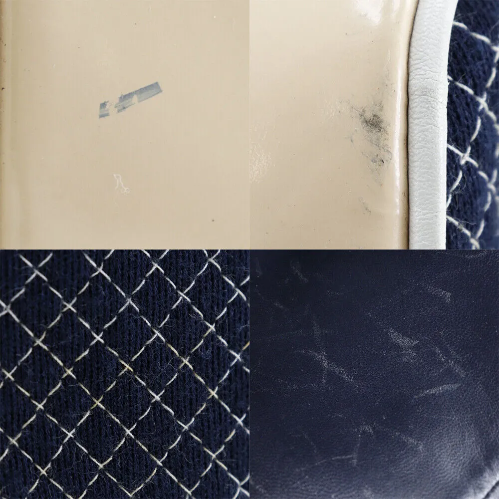 Chanel Mini Boston Bag Navy / Ivory