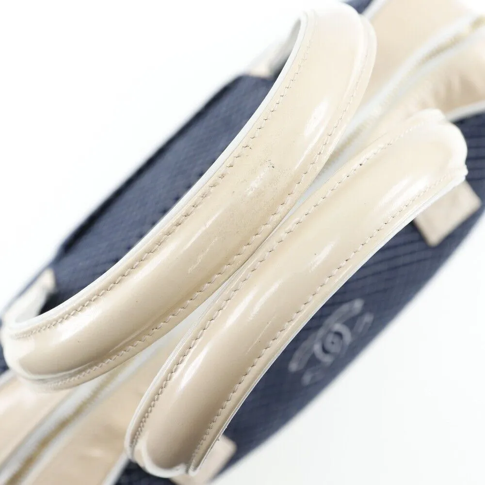 Chanel Mini Boston Bag Navy / Ivory