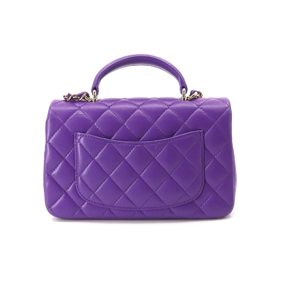 Chanel Mini Top Handle Purple Flap Bag