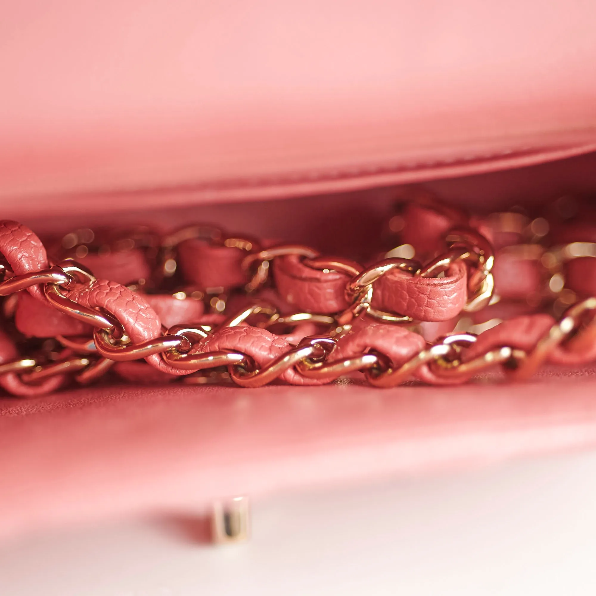 Chanel Pearly Pink Rectangular Mini Caviar 25 Series