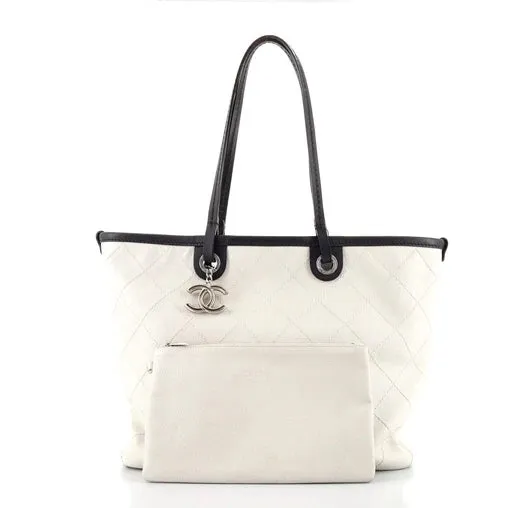 CHANEL QUILTED CAVIAR FEVER TOTE BAG