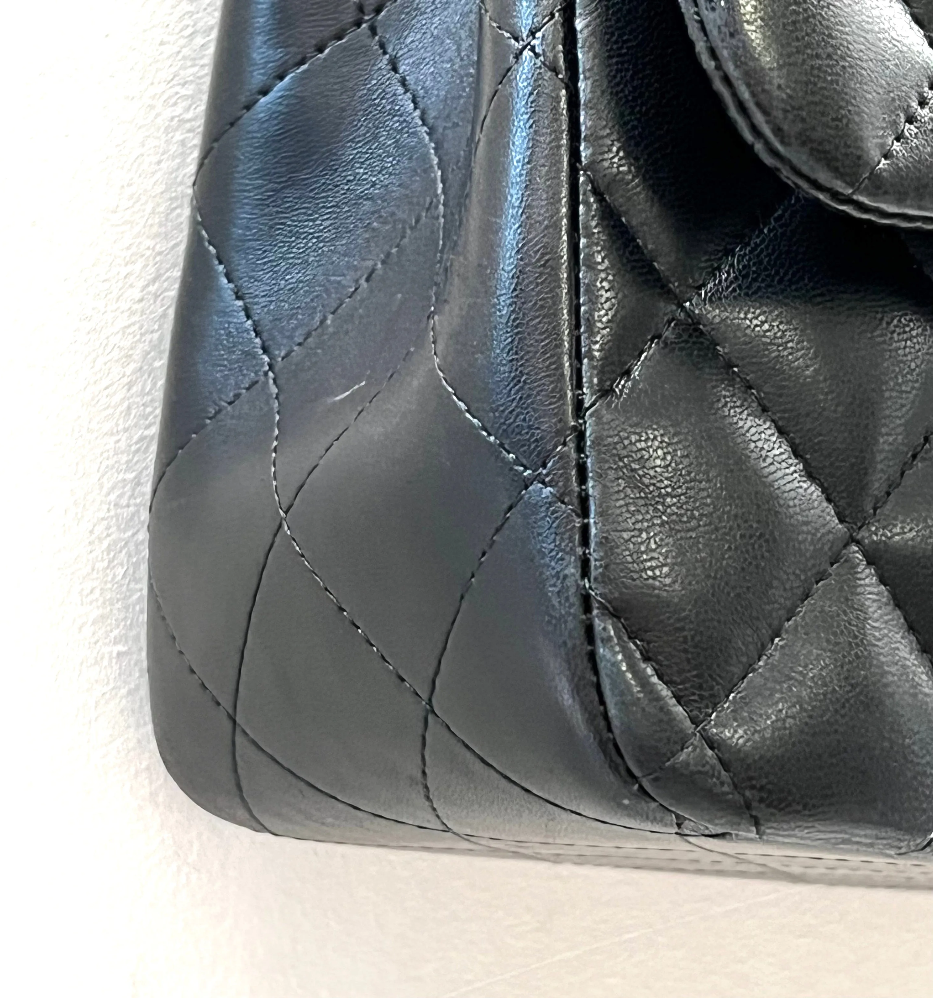 CHANEL QUILTED LAMBSKIN DOUBLE FLAP JUMBO BAG