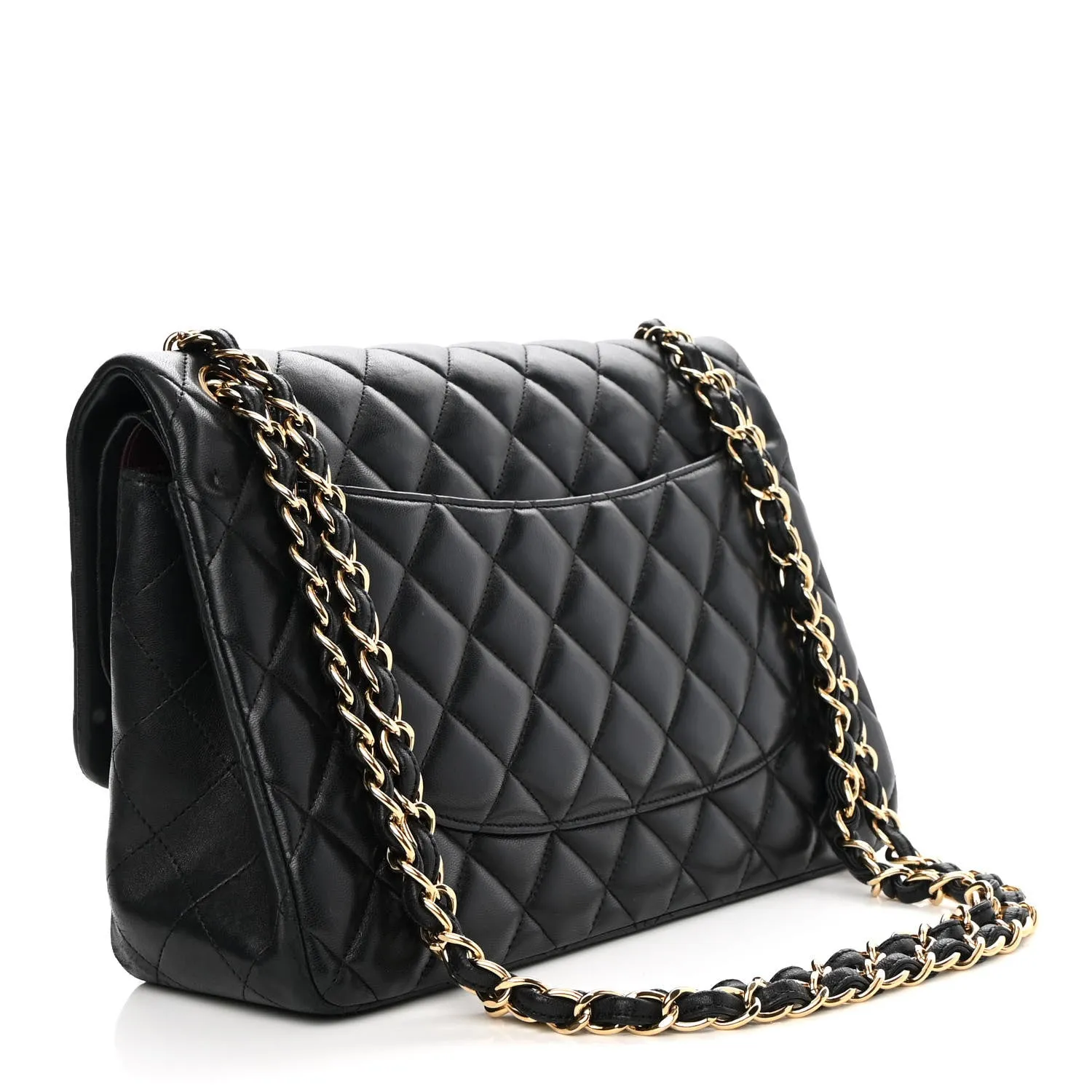 CHANEL QUILTED LAMBSKIN DOUBLE FLAP JUMBO BAG