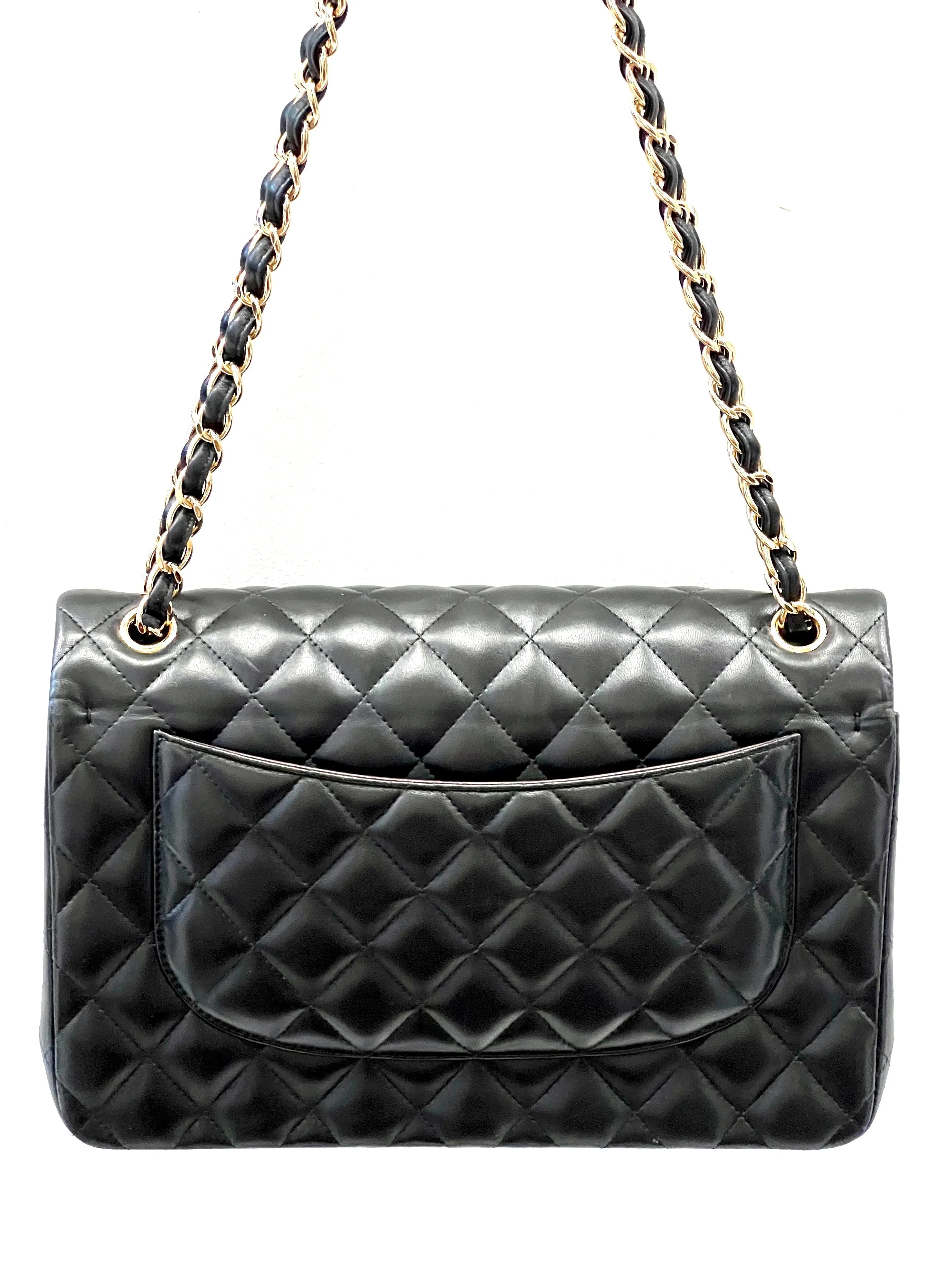 CHANEL QUILTED LAMBSKIN DOUBLE FLAP JUMBO BAG