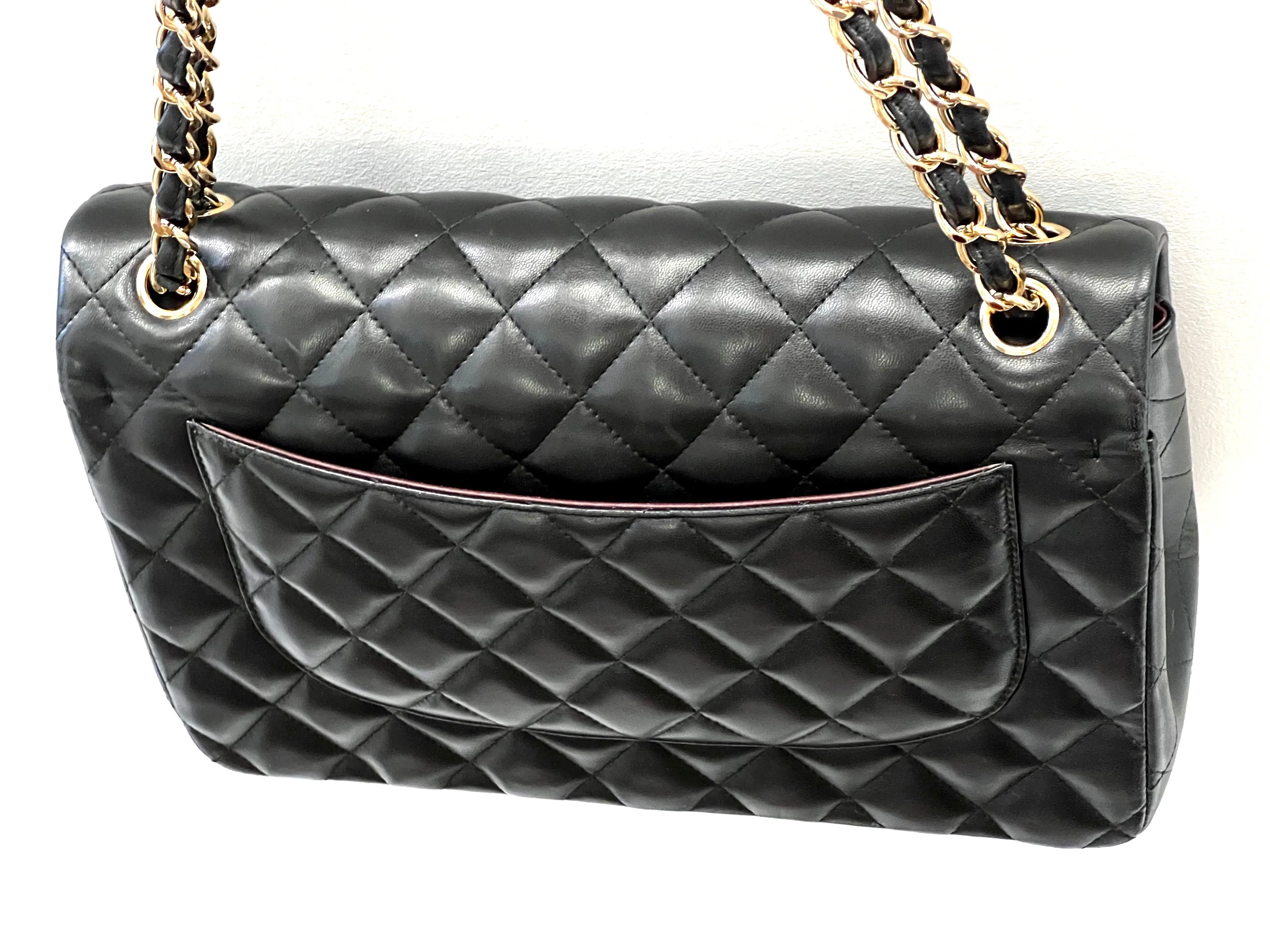 CHANEL QUILTED LAMBSKIN DOUBLE FLAP JUMBO BAG