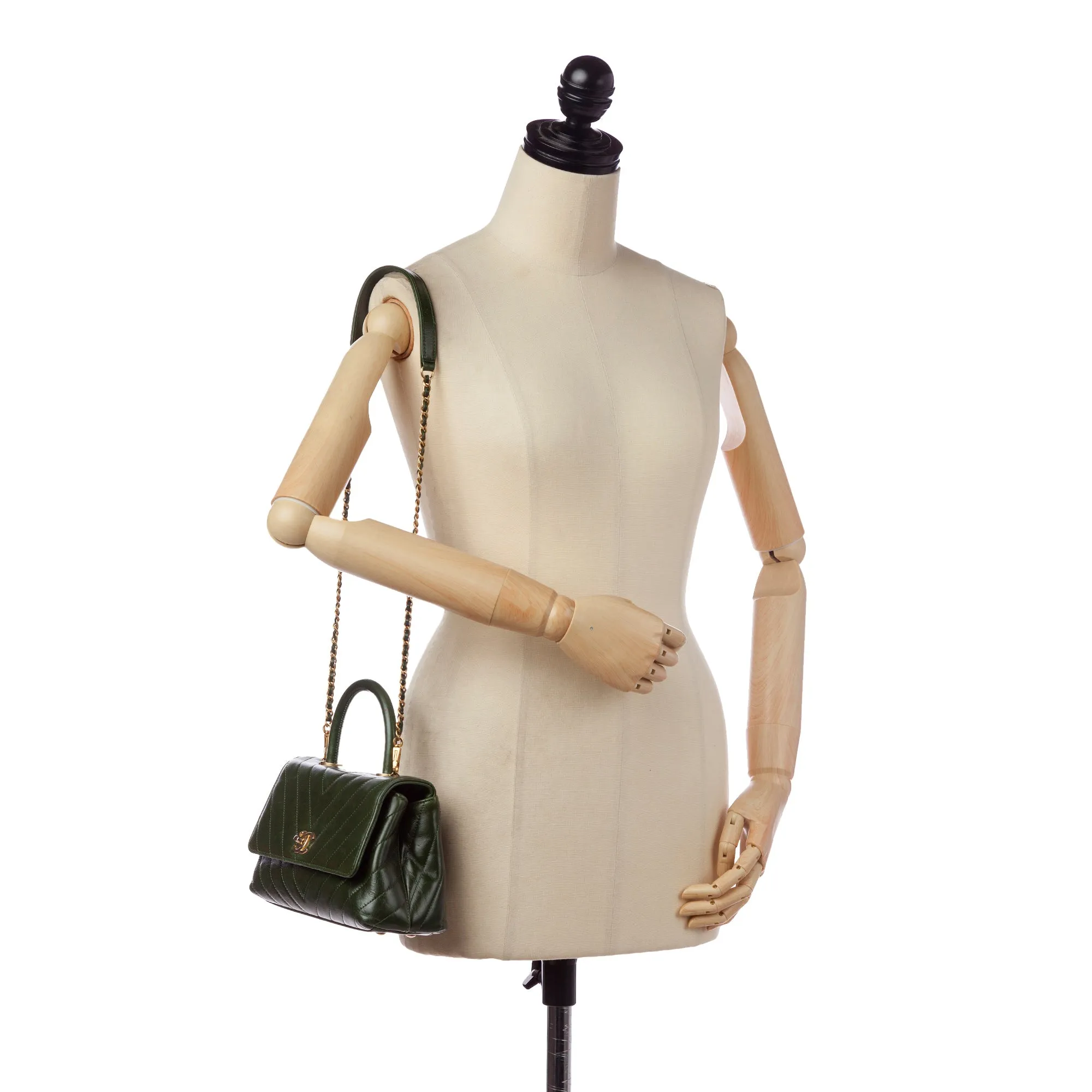 Chanel Small Top Handle Chevron Bag