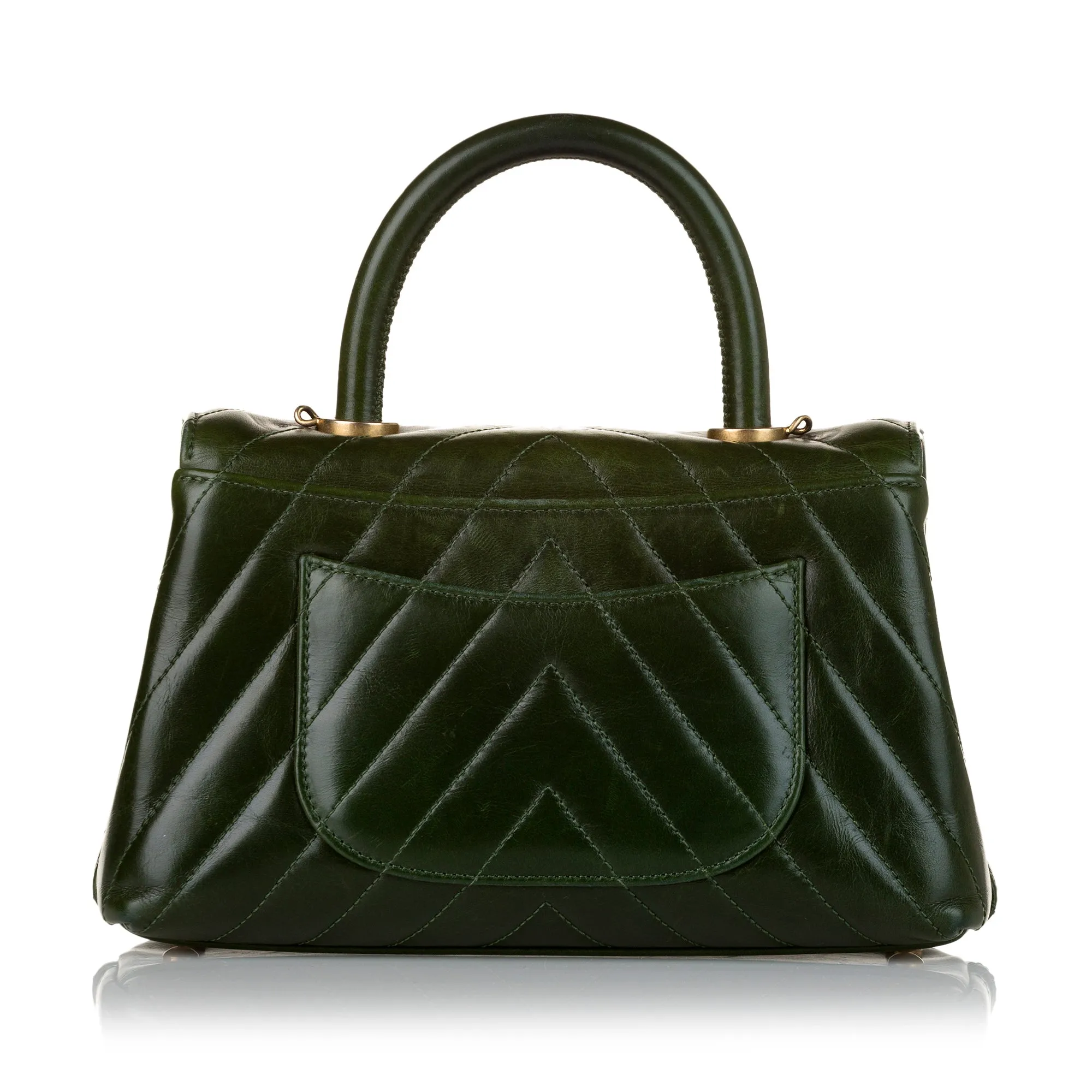 Chanel Small Top Handle Chevron Bag