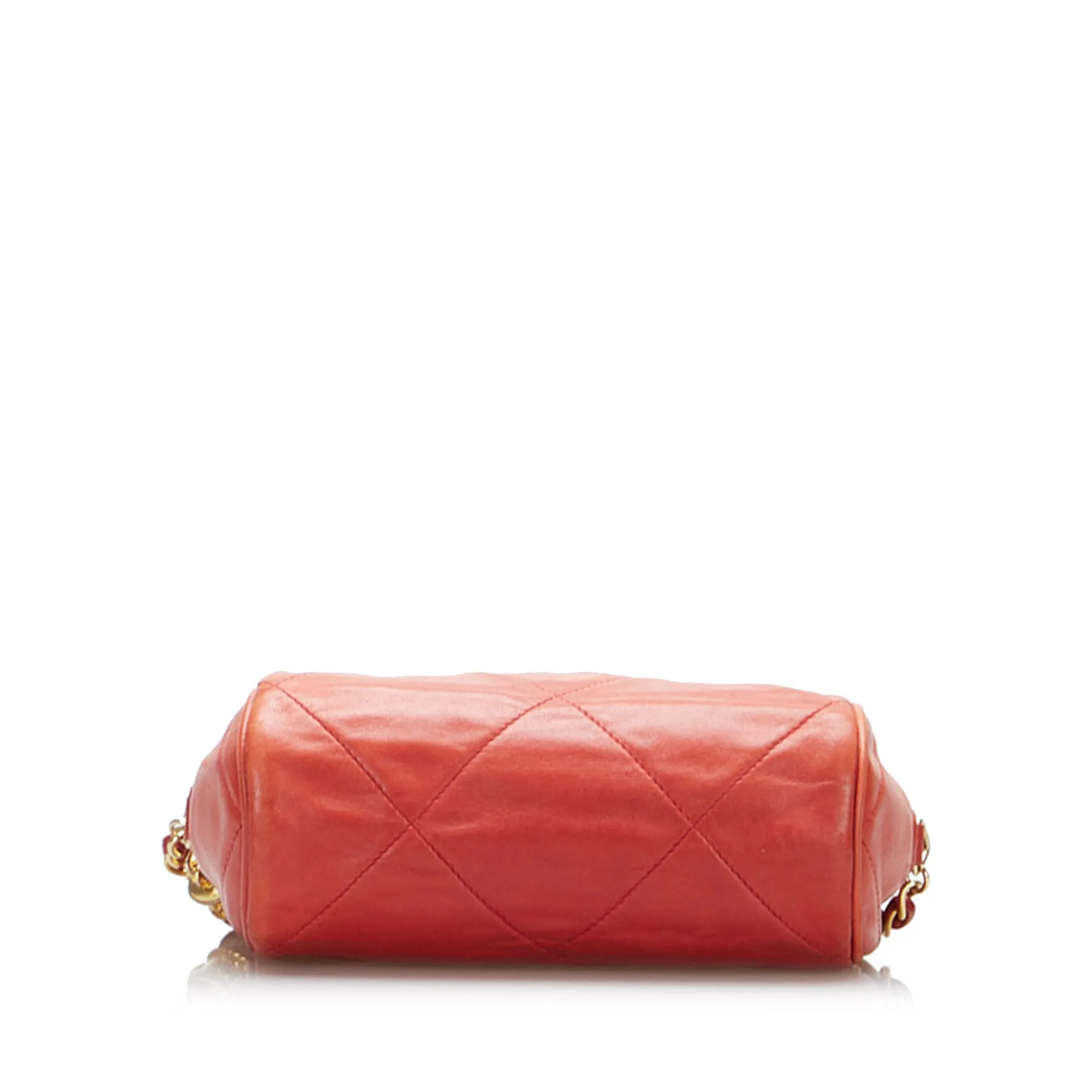 Chanel Timeless Crossbody Bag Coral Orange Lambskin Gold