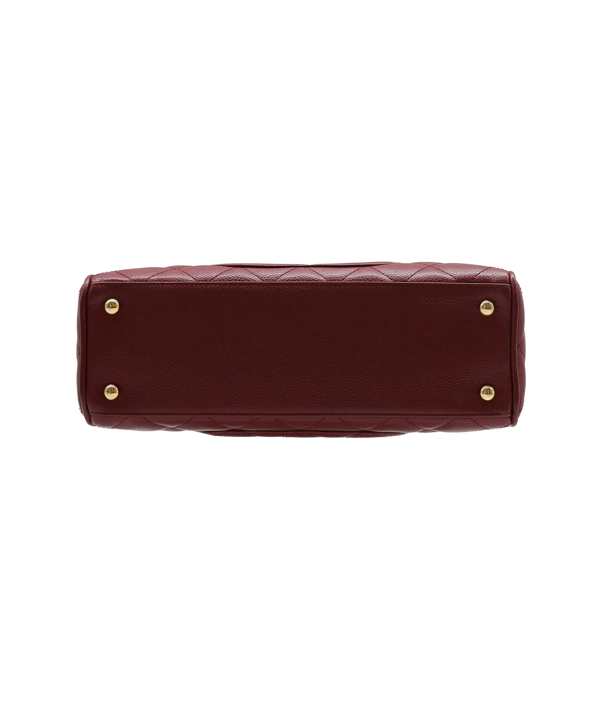 CHANEL VINTAGE MINI BOSTON HAND BAG RED CAVIAR SKIN DXBS2203