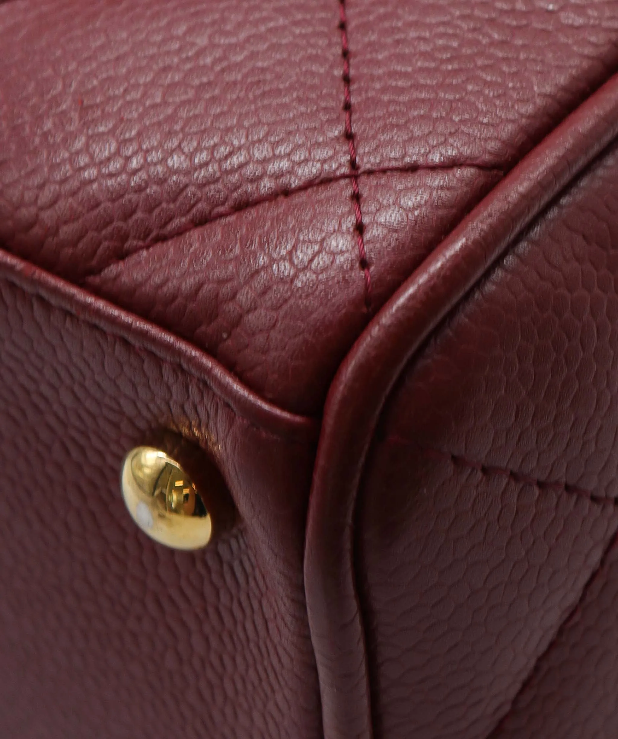 CHANEL VINTAGE MINI BOSTON HAND BAG RED CAVIAR SKIN DXBS2203