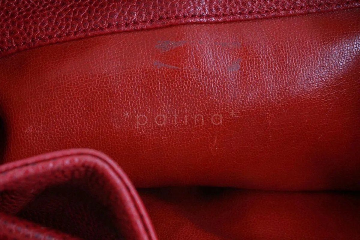 Chanel Vintage Red Caviar Drawstring Bucket Bag 24k GHW