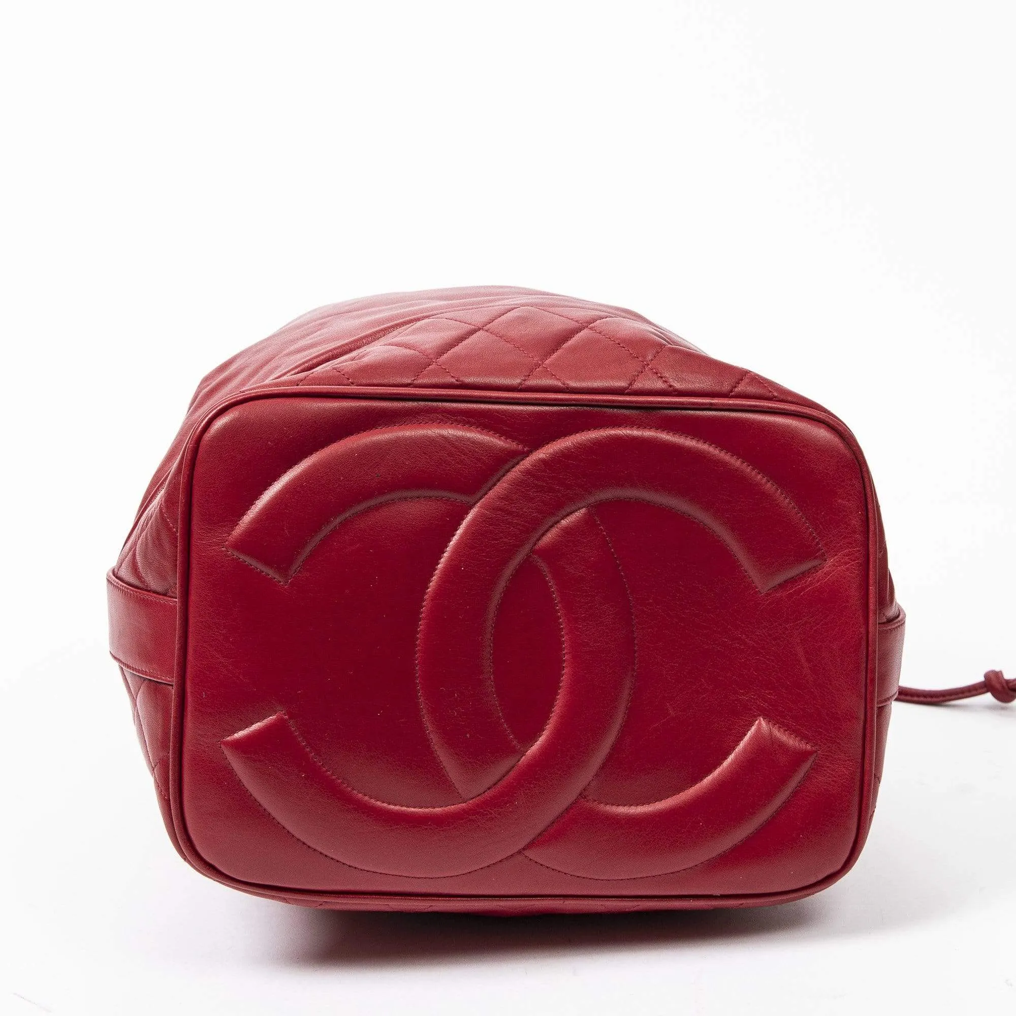 Chanel Vintage Red Lambskin Duffel Bag