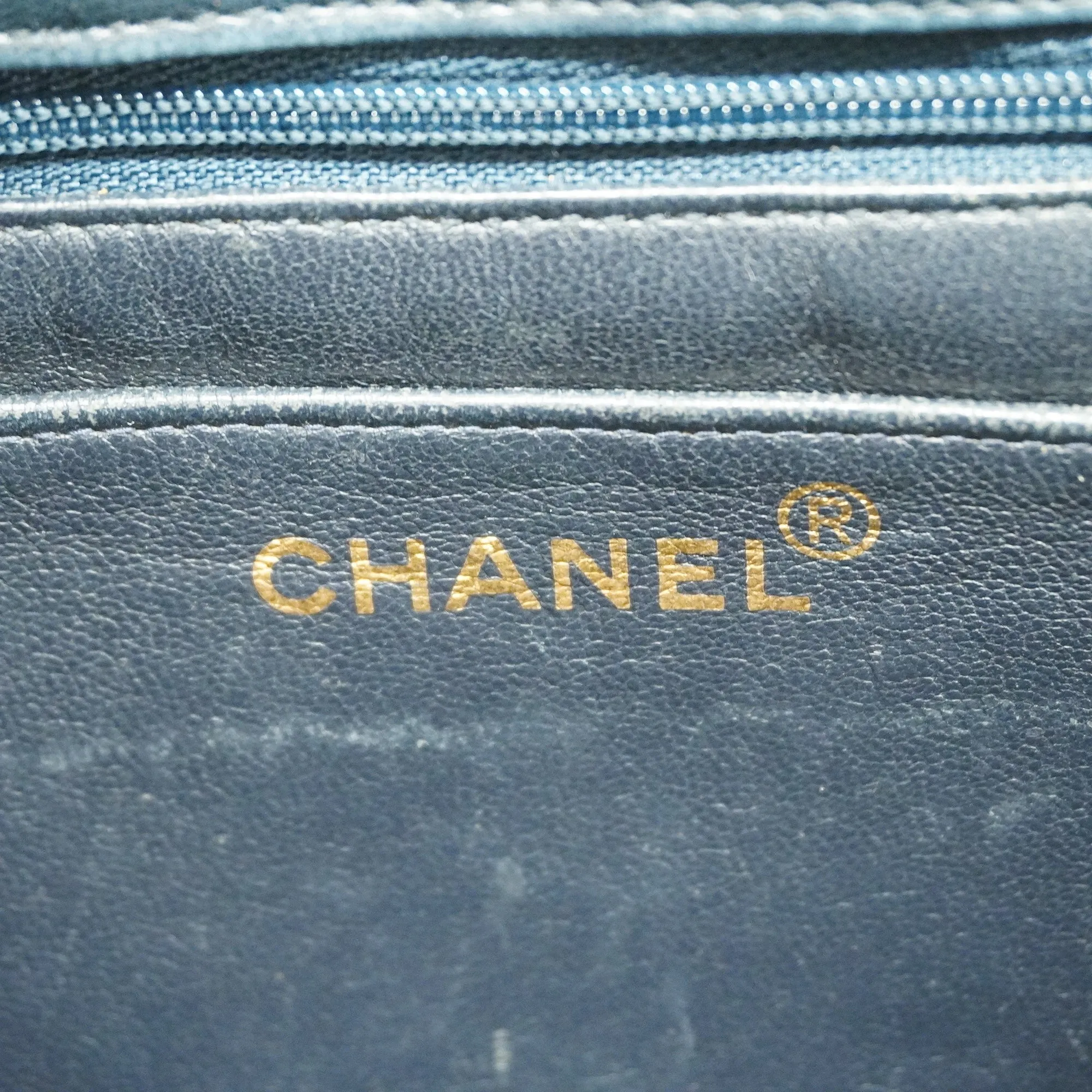 Chanelauth  Matelasse Handbag Women's Leather Handbag Navy