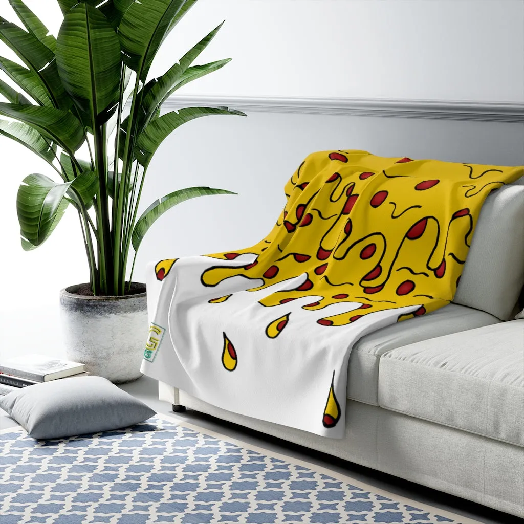 Cheesy Pizza Sherpa Fleece Blanket