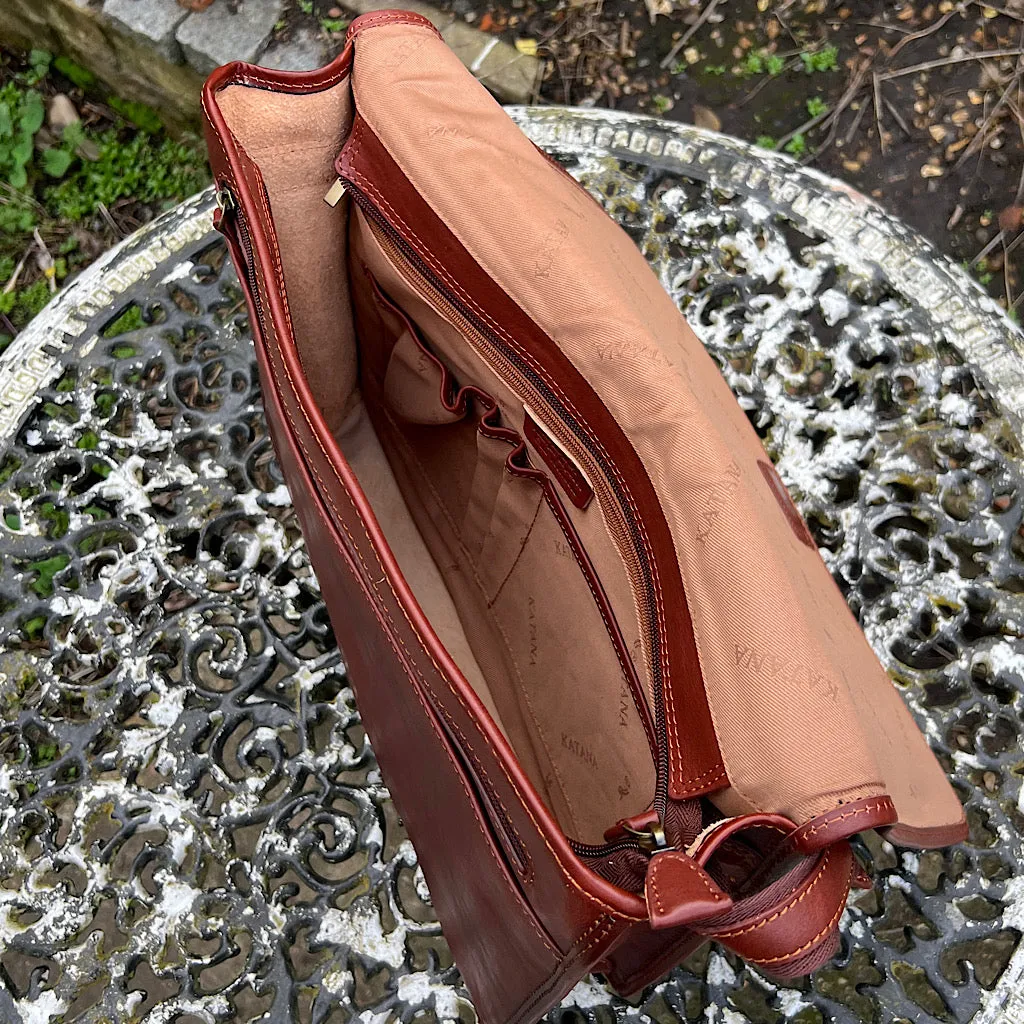 Chestnut Messenger Italian Leather Bag
