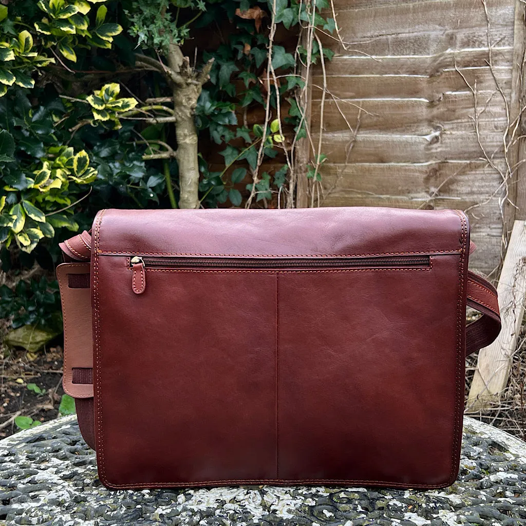 Chestnut Messenger Italian Leather Bag