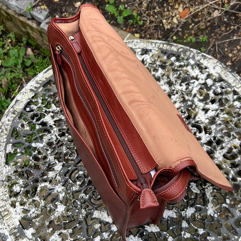 Chestnut Messenger Italian Leather Bag