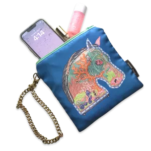 Chevaloscope Vintage Silk Scarf Grand Wristlet Bag