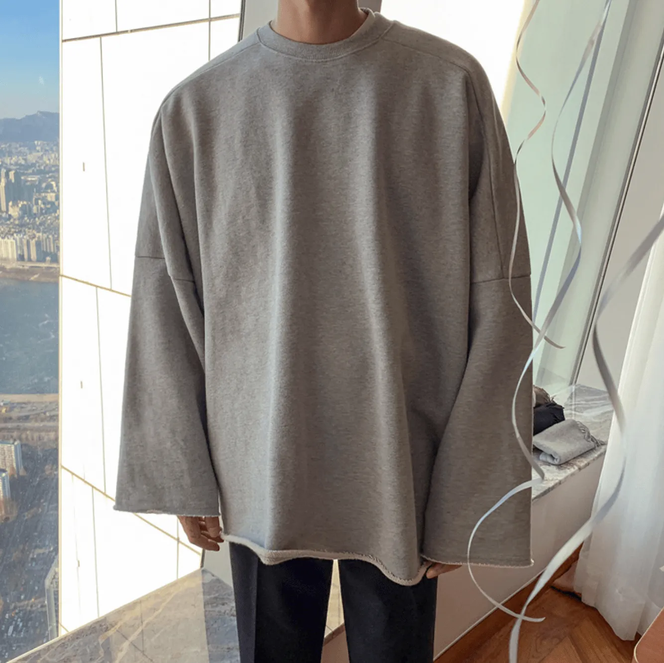 Chicmy-Korean style, Korean men's outfit, minimalist style, street fashion No. 327 OVERSIZE SWEATER