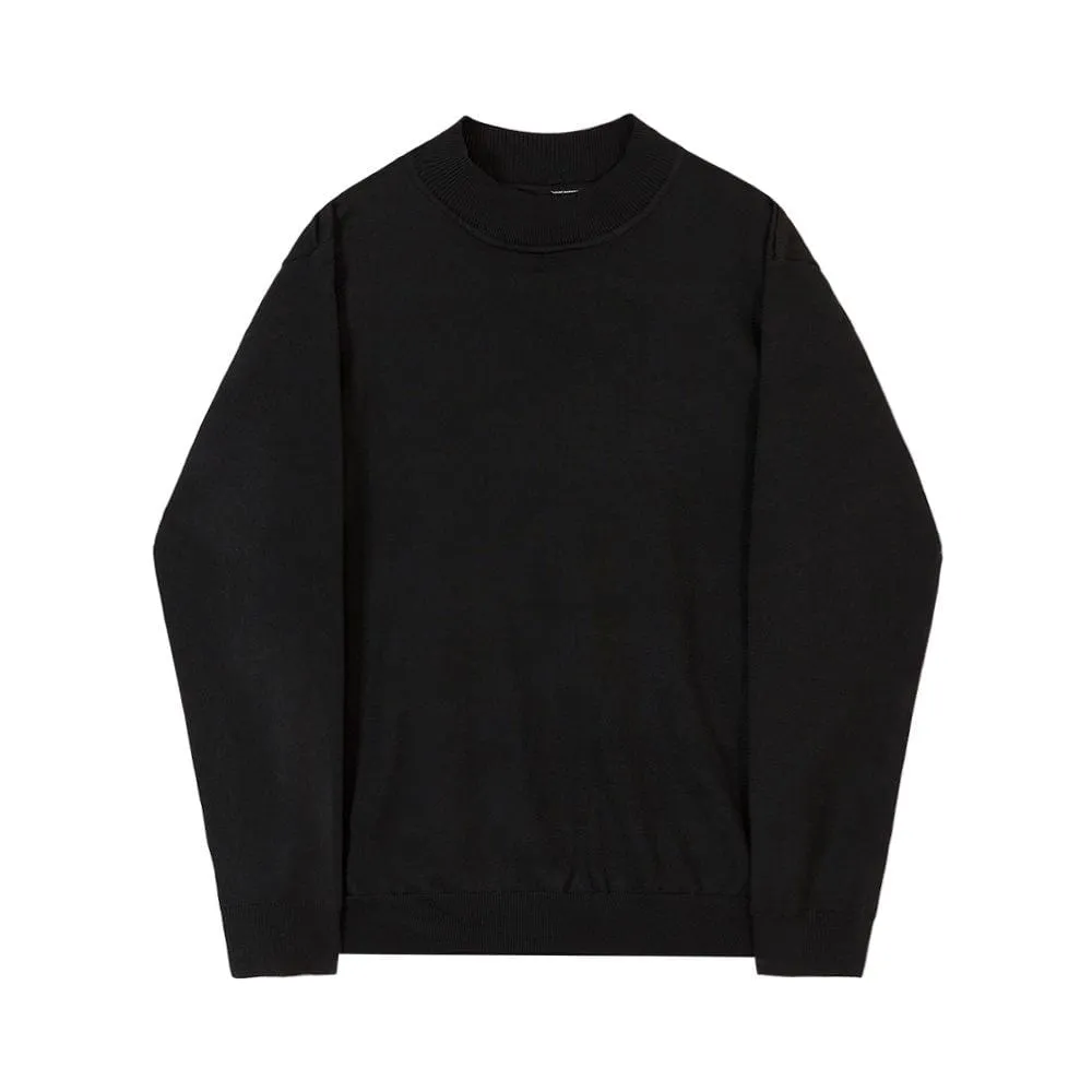 Chicmy-Korean style, Korean men's outfit, minimalist style, street fashion No. 3475 KNITTED HALF-TULENECK SWEATER