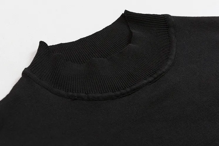 Chicmy-Korean style, Korean men's outfit, minimalist style, street fashion No. 3475 KNITTED HALF-TULENECK SWEATER