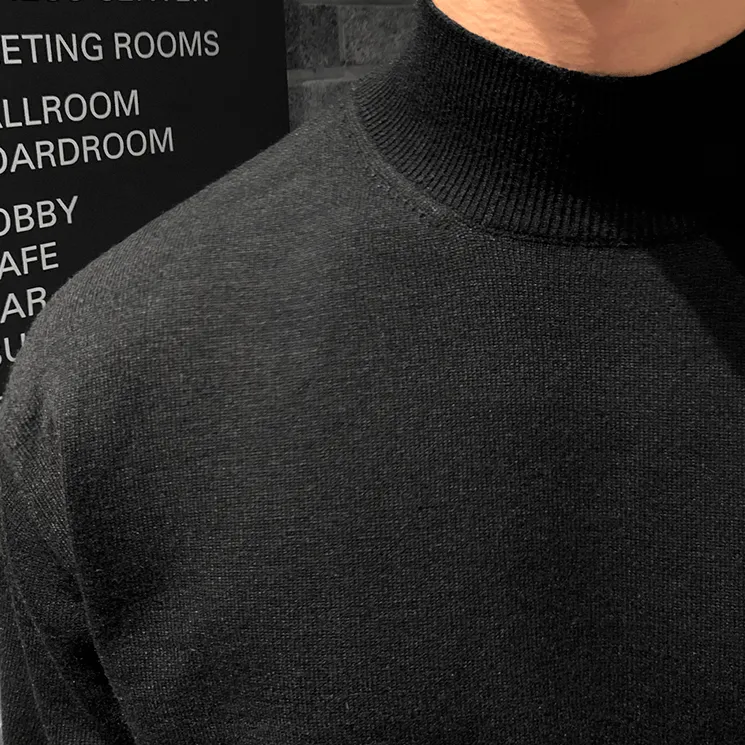 Chicmy-Korean style, Korean men's outfit, minimalist style, street fashion No. 3475 KNITTED HALF-TULENECK SWEATER