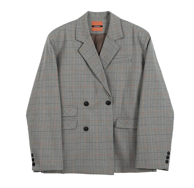 Chicmy-Korean style, Korean men's outfit, minimalist style, street fashion No. 413 PLAID BLAZER