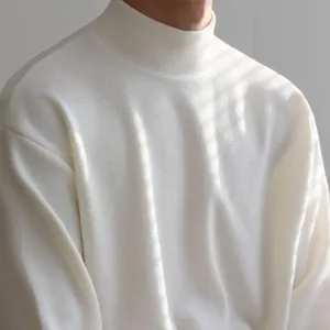 Chicmy-Korean style, Korean men's outfit, minimalist style, street fashion No. 4388 HALF TULENECK LONGSLEEVE