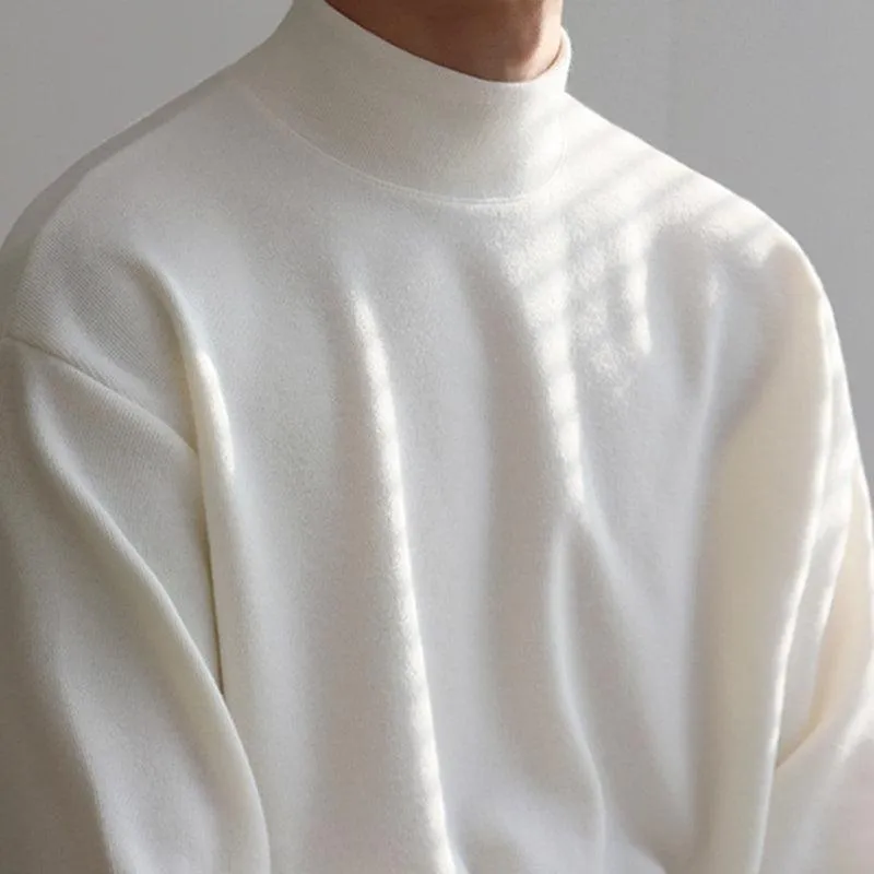 Chicmy-Korean style, Korean men's outfit, minimalist style, street fashion No. 4388 HALF TULENECK LONGSLEEVE