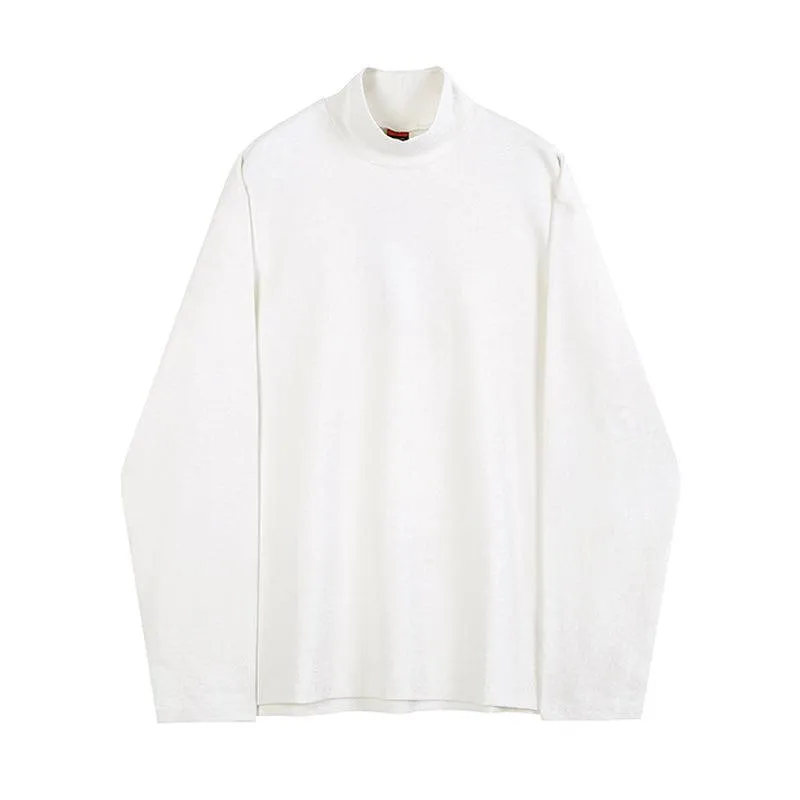 Chicmy-Korean style, Korean men's outfit, minimalist style, street fashion No. 4388 HALF TULENECK LONGSLEEVE