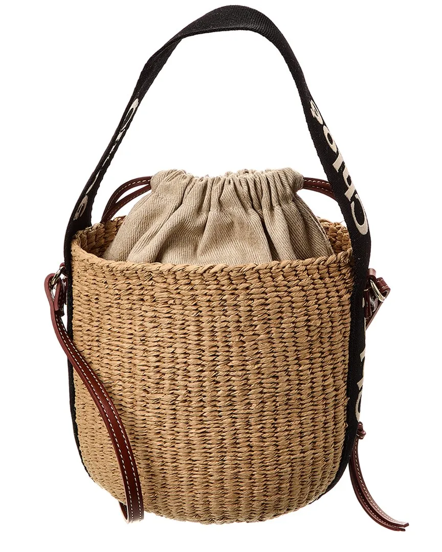 Chloé Woody Small Paper & Leather Bucket Bag