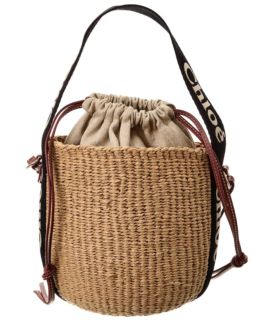 Chloé Woody Small Paper & Leather Bucket Bag