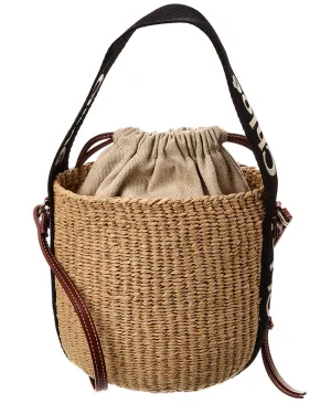 Chloé Woody Small Paper & Leather Bucket Bag