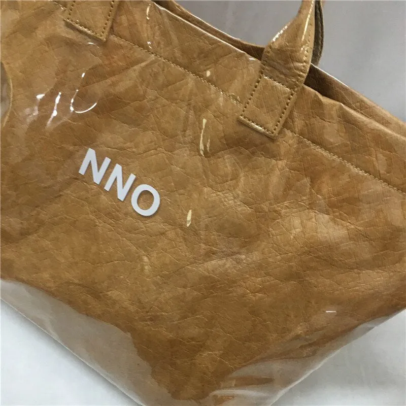 Christmas Gift TOBO Large Capacity Kraft Paper Shopping Bag Versatile Fashion Pvc Casual Waterproof Transparent Portable Unisex Designer Bags