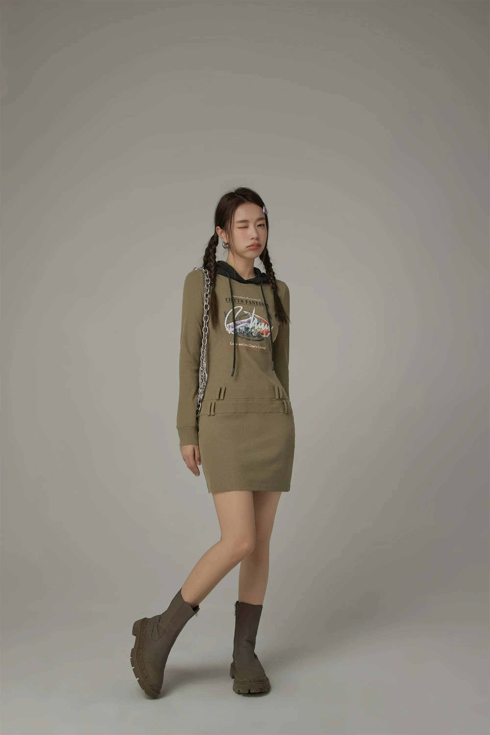 Chuu Circus Mini Hooded Dress